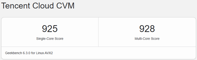 腾讯云新加坡锐驰型轻量应用服务器Geekbench 6 跑分
