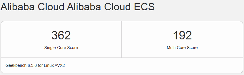 阿里云新加坡200M轻量应用服务器Geekbench 6测试